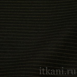 Ткань Костюмная черная в полоску "Дафтаун" 0761