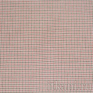 Ткань Костюмная белая с красно-черным принтом "Эмбер" 0968 плотность 300 гр/м²